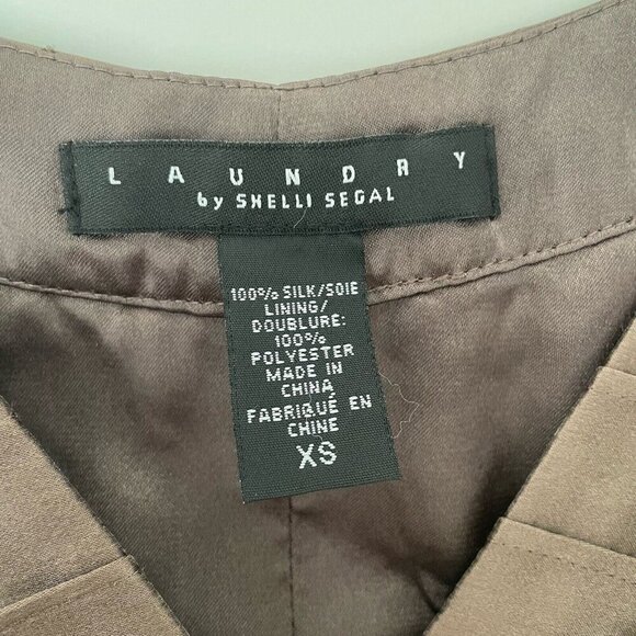 Y2K Silk Top Tank Babydoll FairyGunge Goblincore XS Green Laundry Shelli Segal - Picture 3 of 8